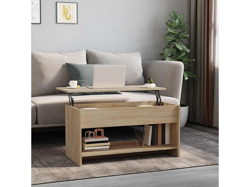 Salontafel 102x50x52,5 cm bewerkt hout sonoma eikenkleurig