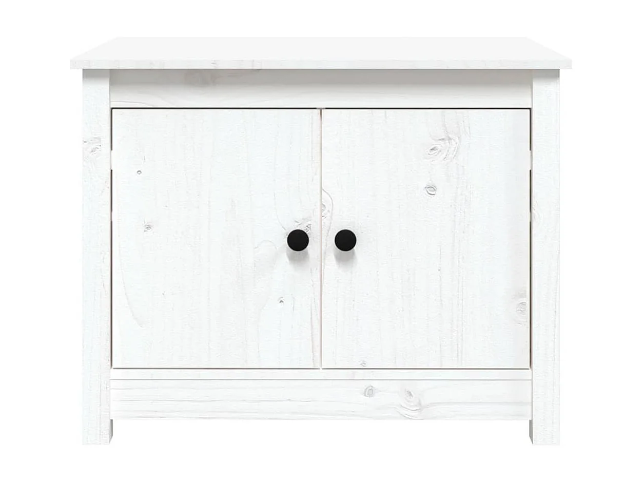 Table basse Blanc 71x49x55 cm Bois massif de pin