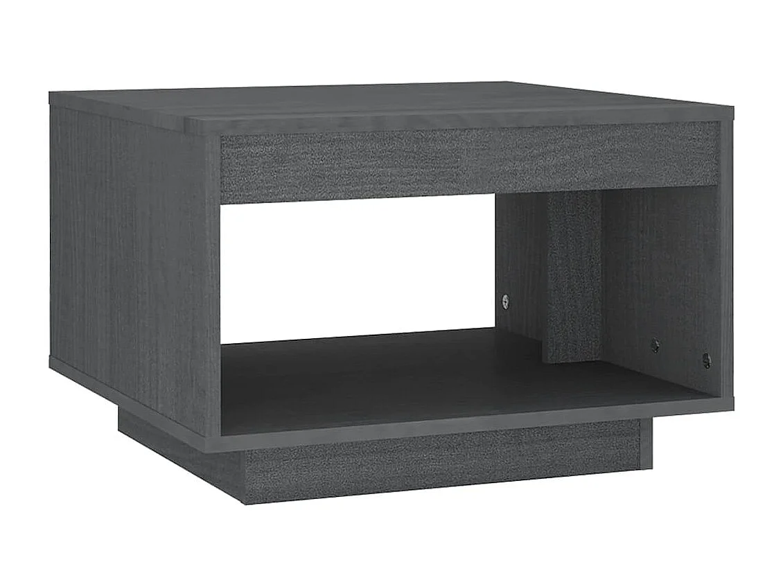 Table basse gris 50x50x33,5 cm bois de pin massif
