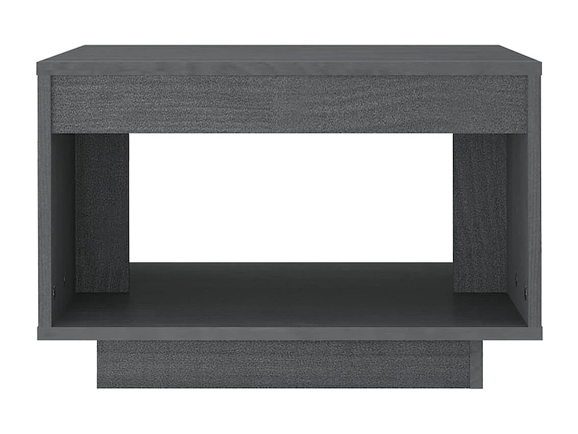 Table basse gris 50x50x33,5 cm bois de pin massif