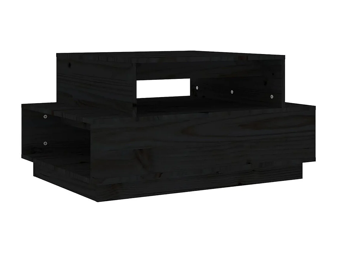 Mesa de centro 80x55x40,5 cm madeira de pinho maciça preto