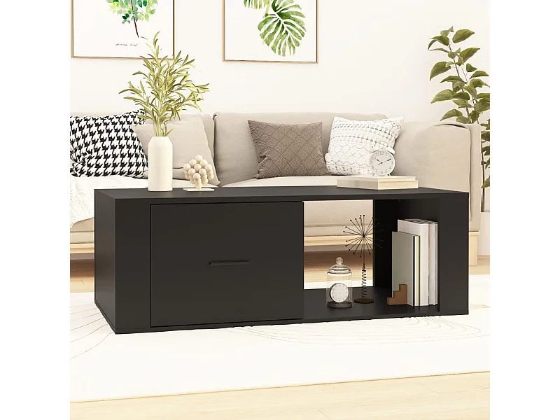 Salontafel 100x50,5x35 cm bewerkt hout zwart