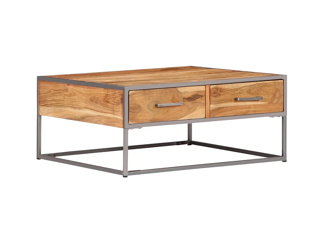 Couchtisch 75x75x35 cm Massivholz Akazie