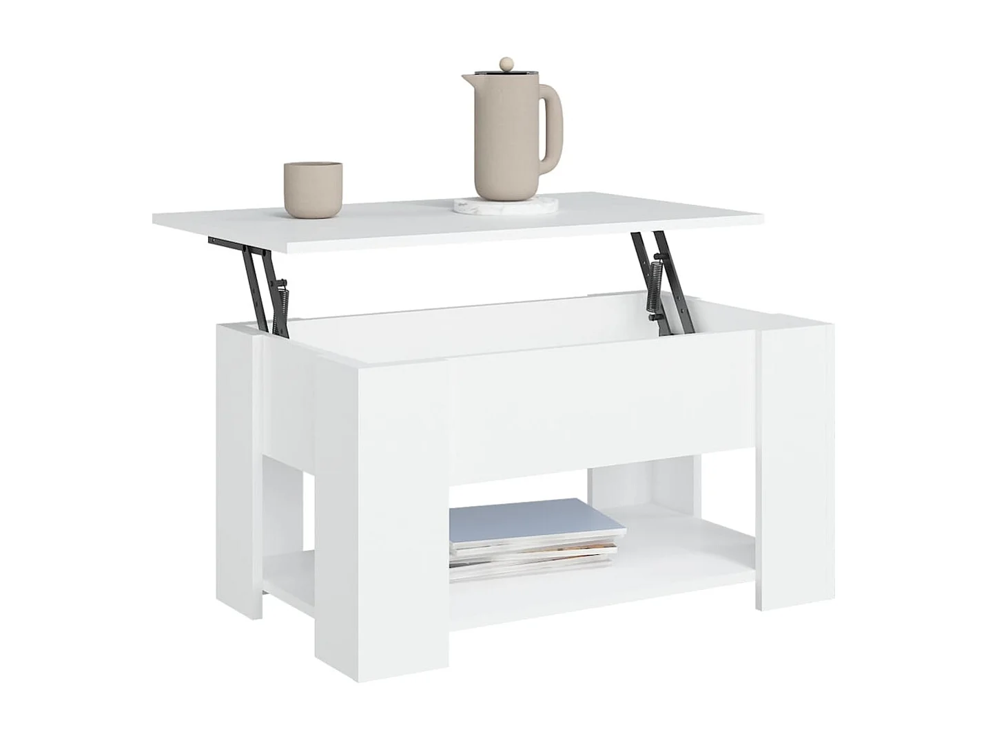 Mesa de centro 79x49x41 cm madeira processada branco