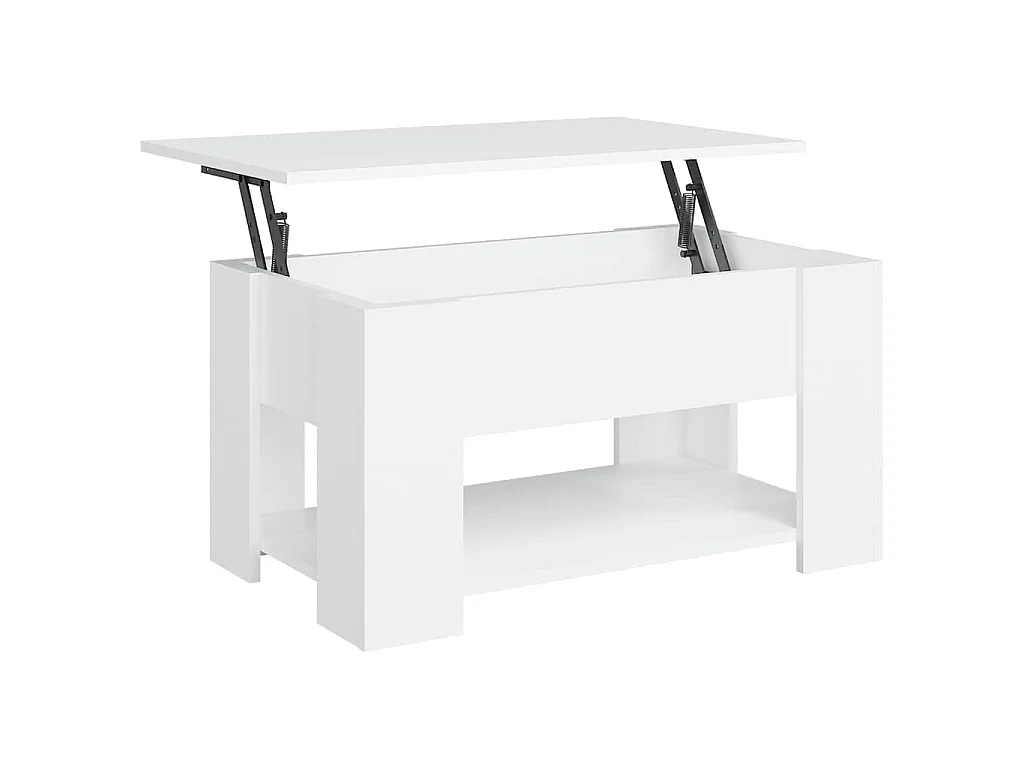 Table basse blanc 79x49x41 cm bois d'ingénierie