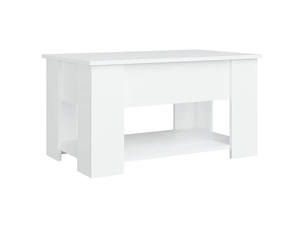 Table basse blanc 79x49x41 cm bois d'ingénierie