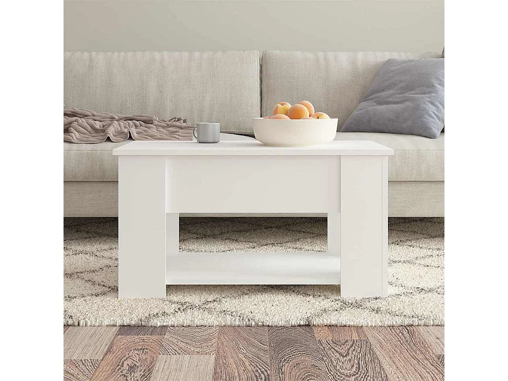Salontafel 79x49x41 cm bewerkt hout wit