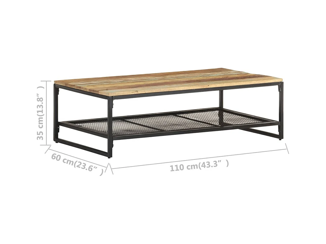 Table basse 110x60x35 cm Bois de récupération massif