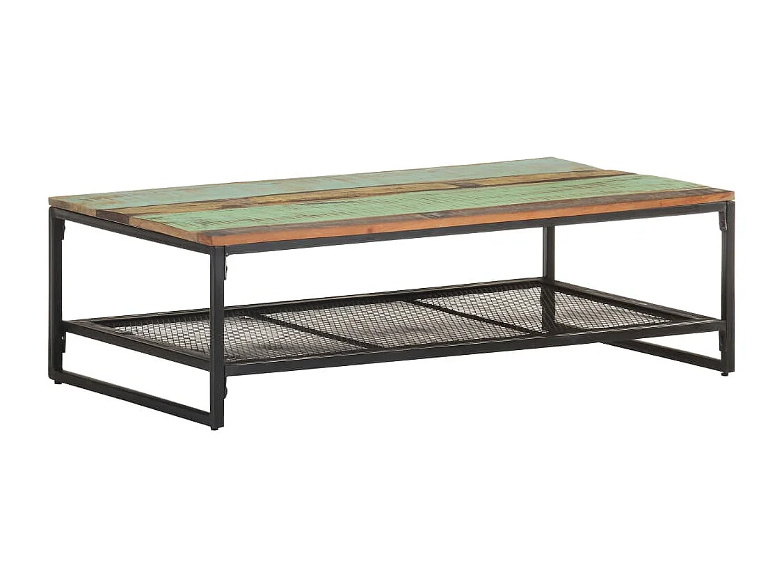 Mesa de centro 110x60x35 cm madeira recuperada maciça