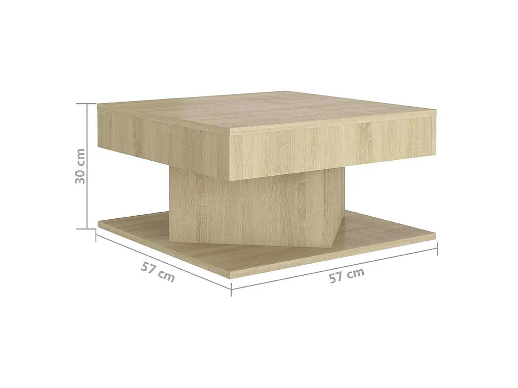 Salontafel 57x57x30 cm bewerkt hout sonoma eikenkleurig