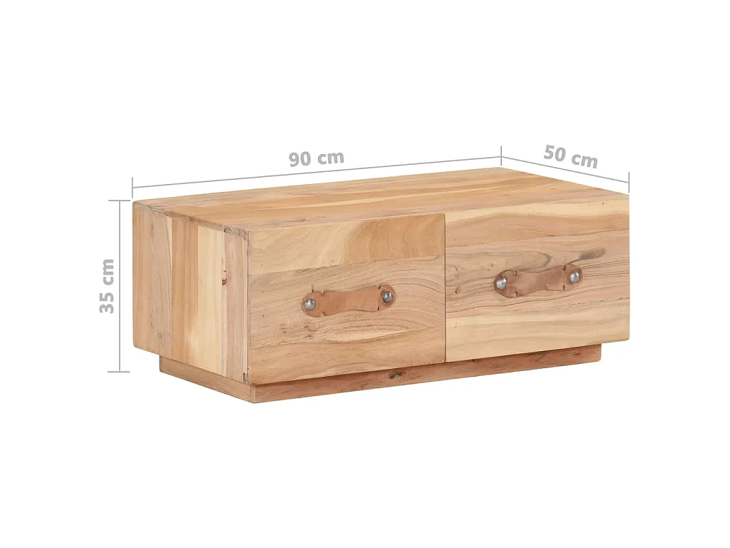 Tavolino da Salotto 90x50x35 cm in Legno Massello di Recupero