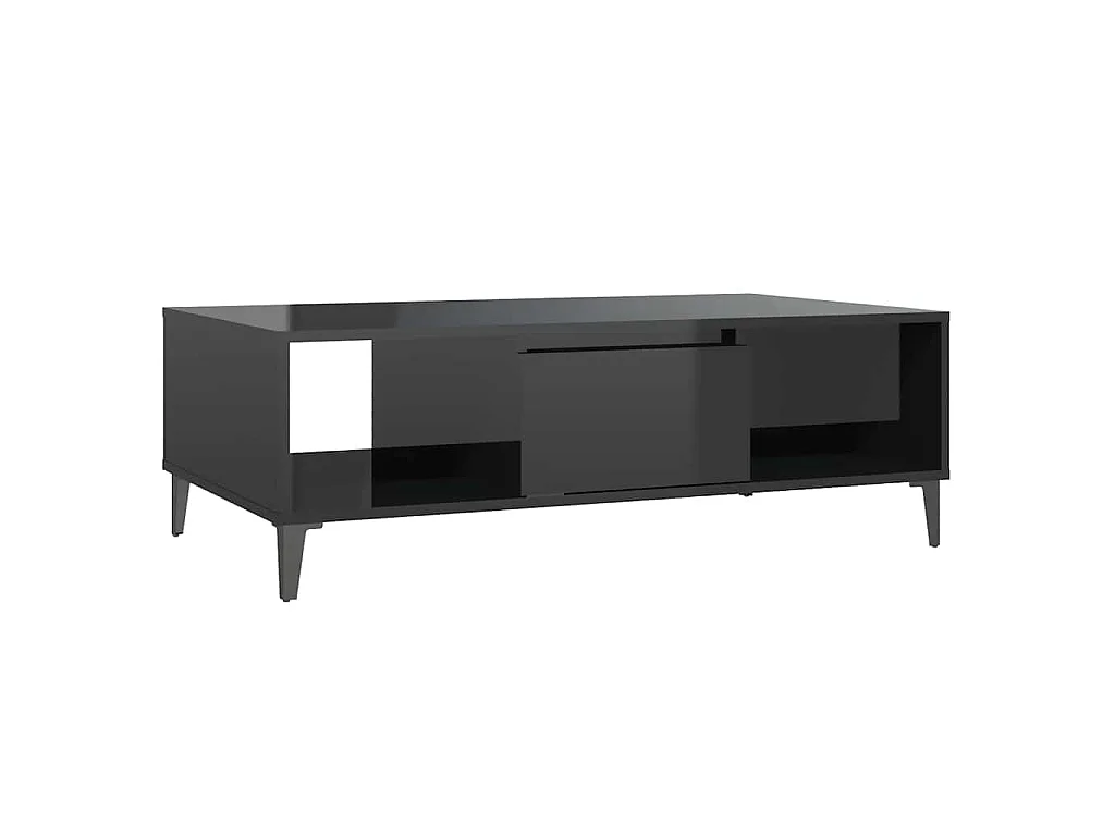 Table basse noir brillant 103,5x60x35 cm bois d'ingénierie