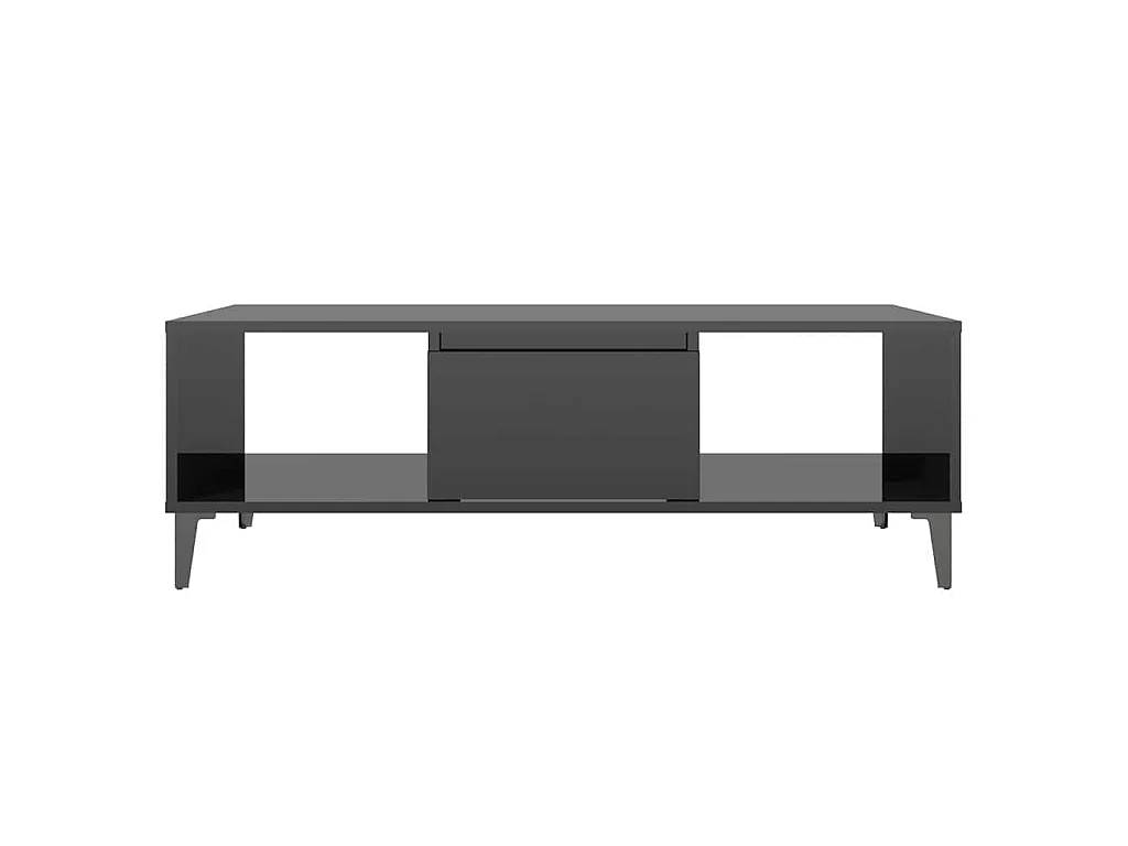 Table basse noir brillant 103,5x60x35 cm bois d'ingénierie