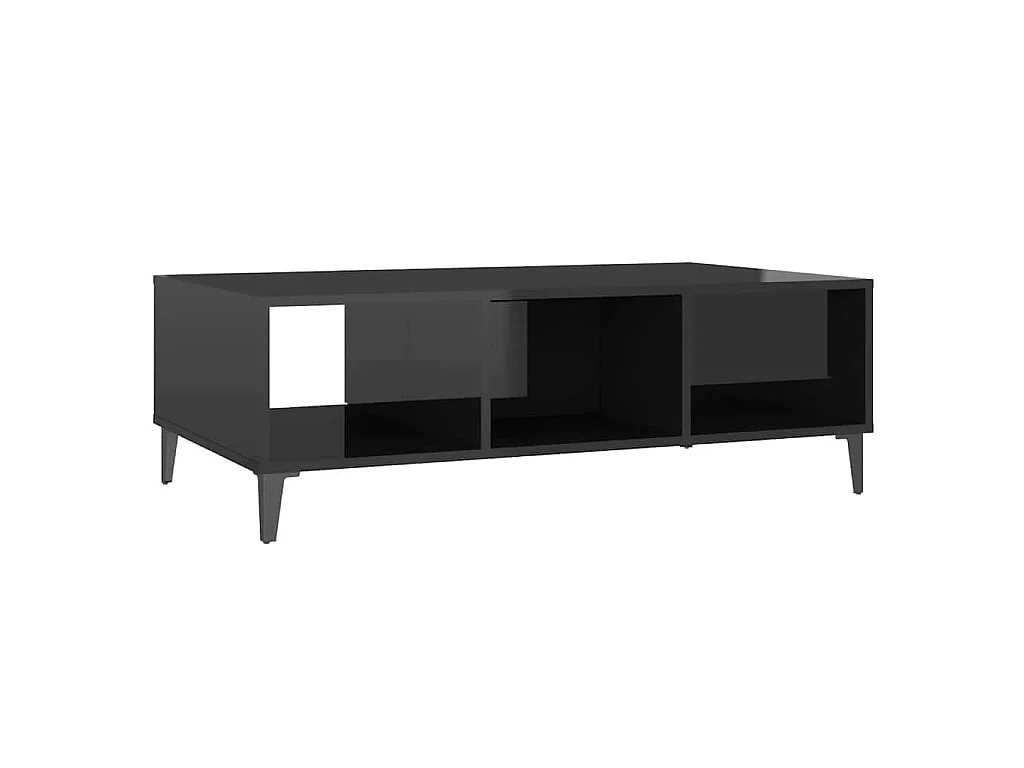 Table basse noir brillant 103,5x60x35 cm bois d'ingénierie