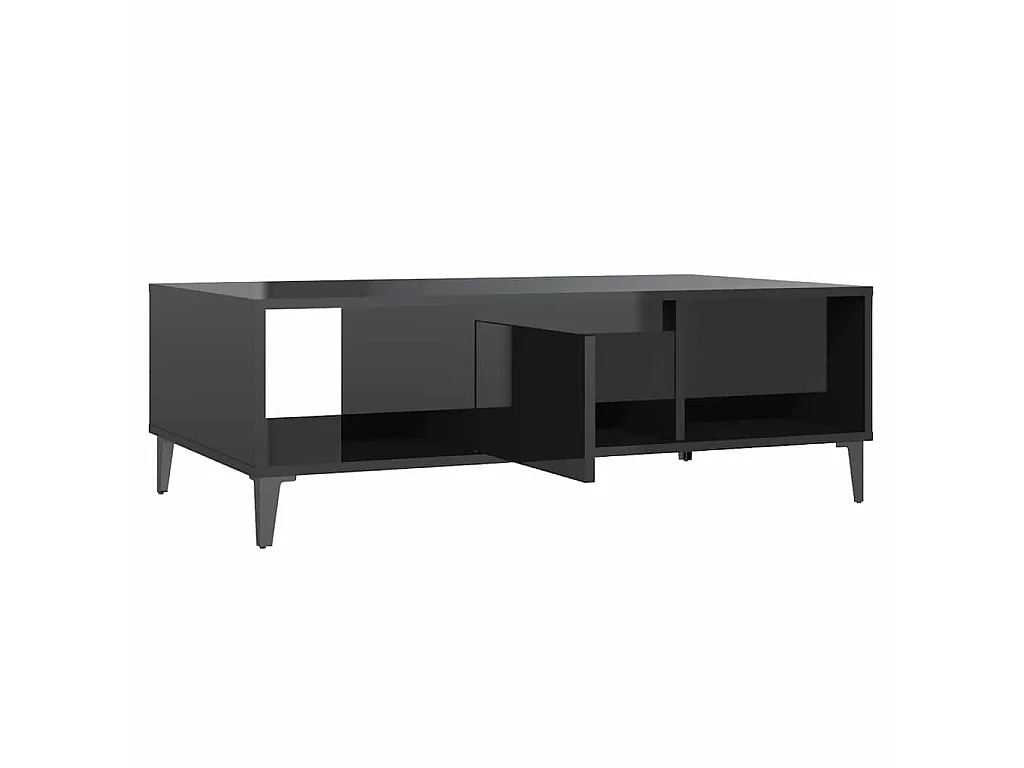Table basse noir brillant 103,5x60x35 cm bois d'ingénierie