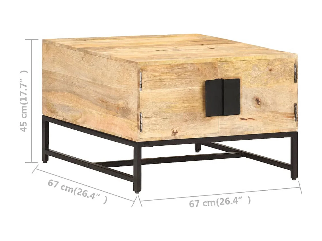 Salontafel 67x67x45 cm massief mangohout
