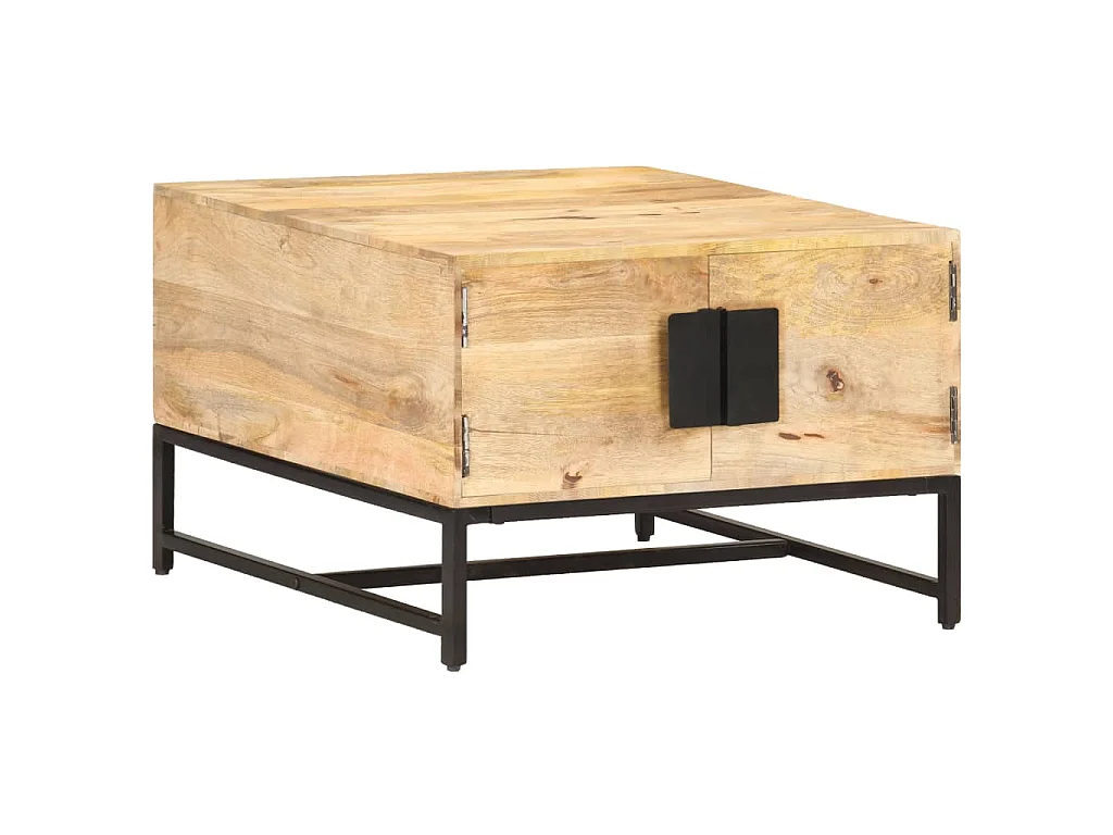 Tavolino da Salotto 67x67x45 cm in Legno Massello di Mango