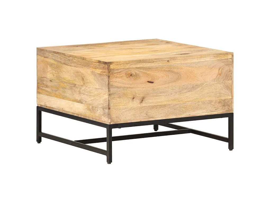 Tavolino da Salotto 67x67x45 cm in Legno Massello di Mango