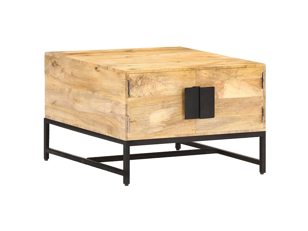 Tavolino da Salotto 67x67x45 cm in Legno Massello di Mango
