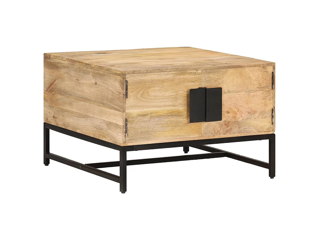 Tavolino da Salotto 67x67x45 cm in Legno Massello di Mango