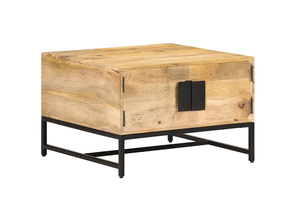 Tavolino da Salotto 67x67x45 cm in Legno Massello di Mango