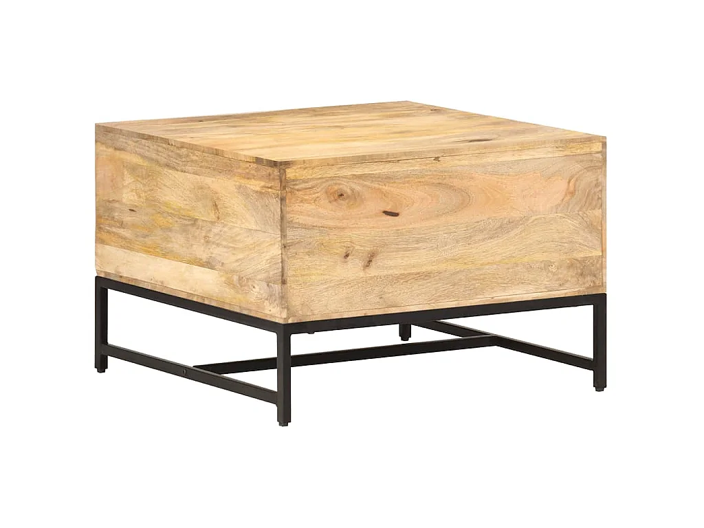 Tavolino da Salotto 67x67x45 cm in Legno Massello di Mango