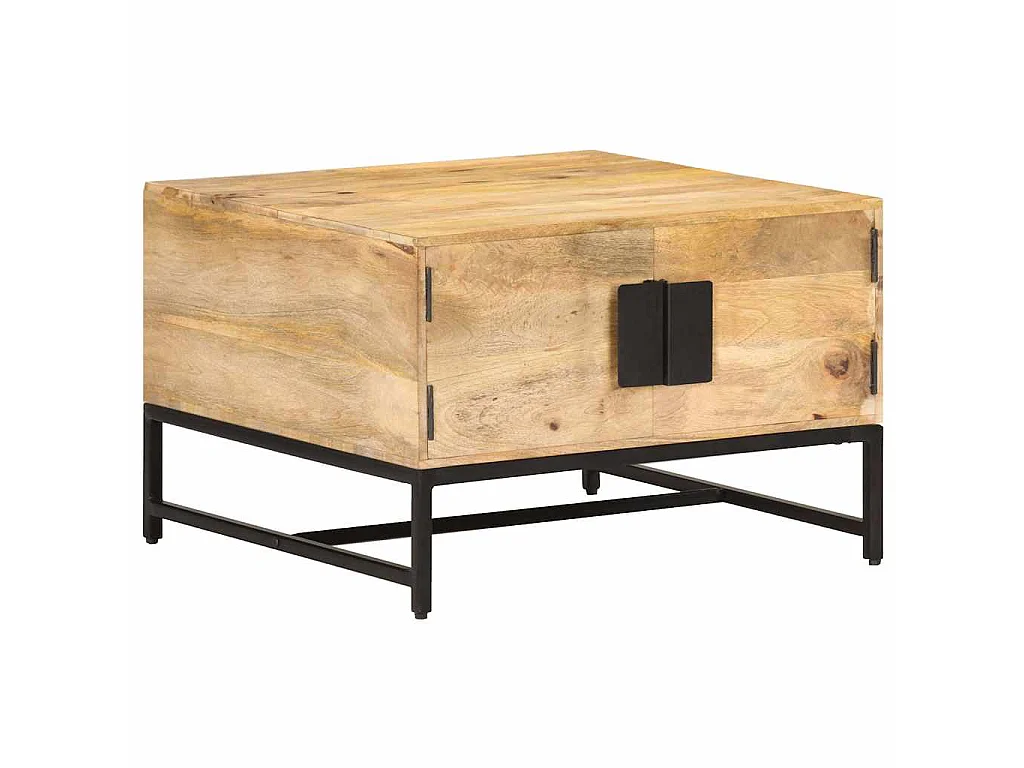 Tavolino da Salotto 67x67x45 cm in Legno Massello di Mango