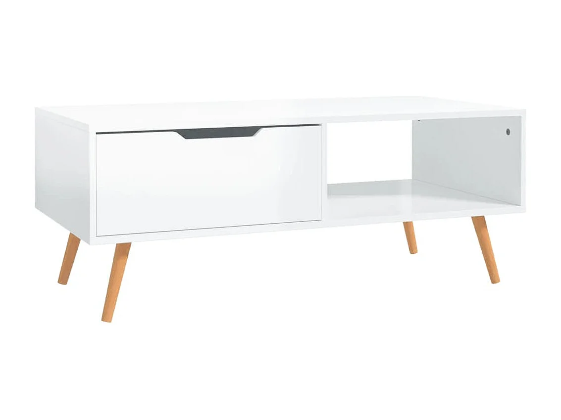 Mesa centro 100x49,5x43cm derivados de madeira branco brilhante