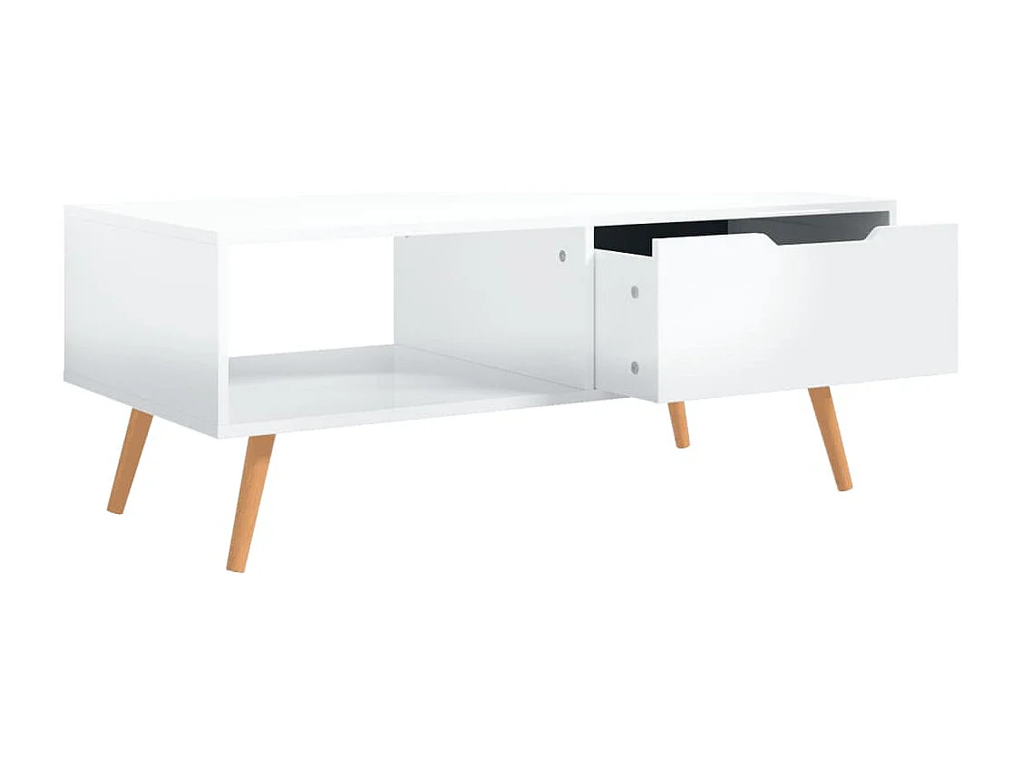 Mesa centro 100x49,5x43cm derivados de madeira branco brilhante