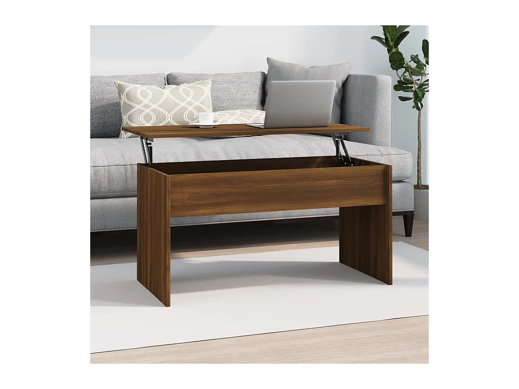 Table basse Chêne marron 102x50,5x52,5 cm Bois d'ingénierie