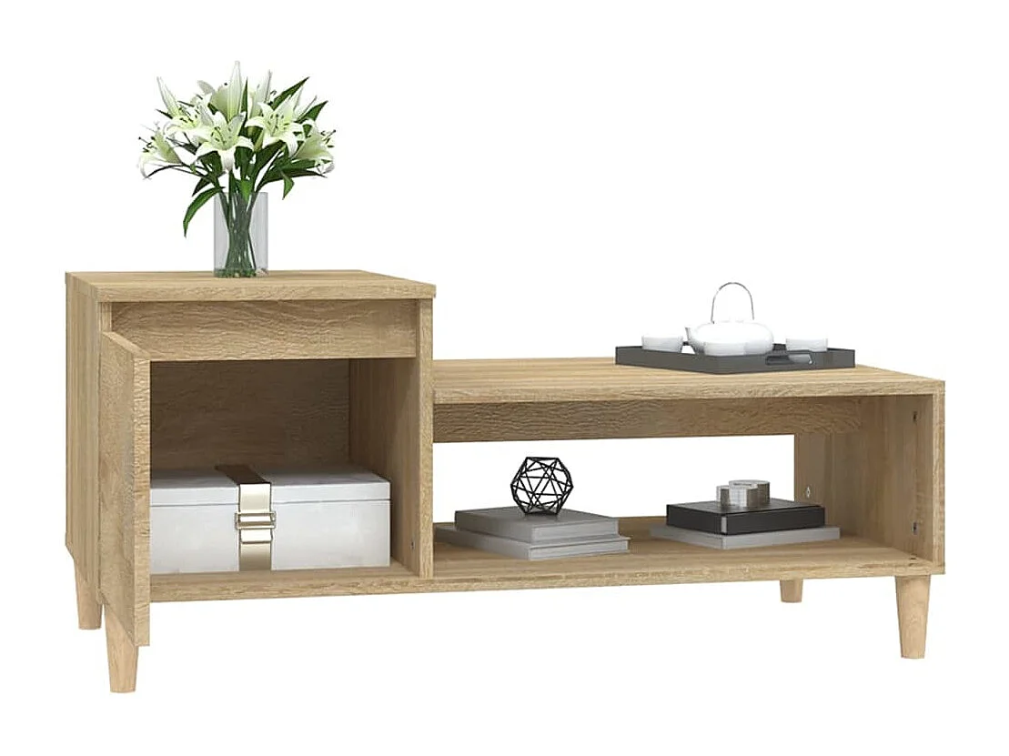 Mesa de centro madera contrachapada roble Sonoma 100x50x45 cm