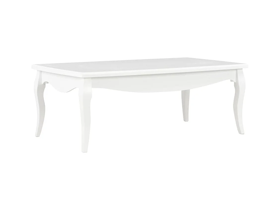 Table basse Blanc 110x60x40 cm Bois de pin massif