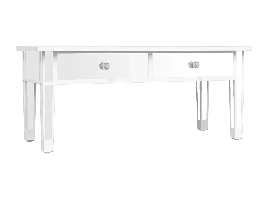 Table basse à miroir 106x45x45 cm Bois d'ingénierie et verre