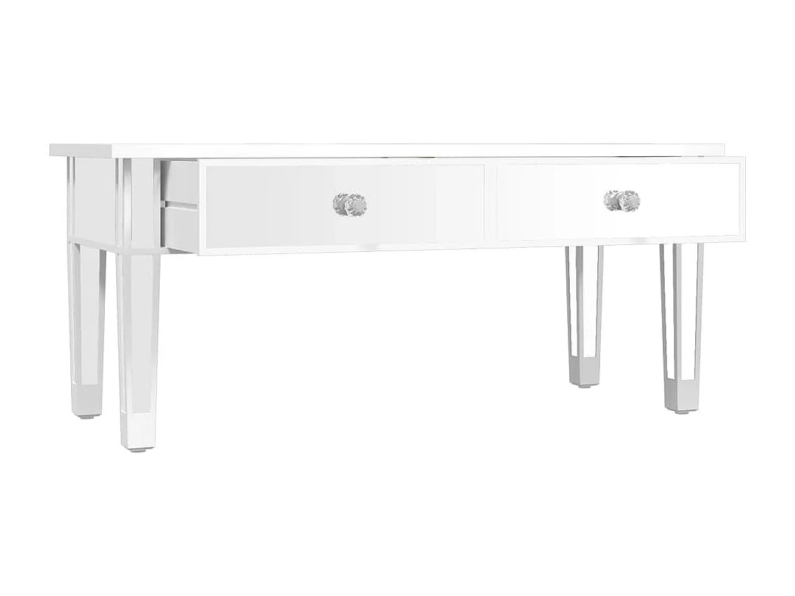 Table basse à miroir 106x45x45 cm Bois d'ingénierie et verre