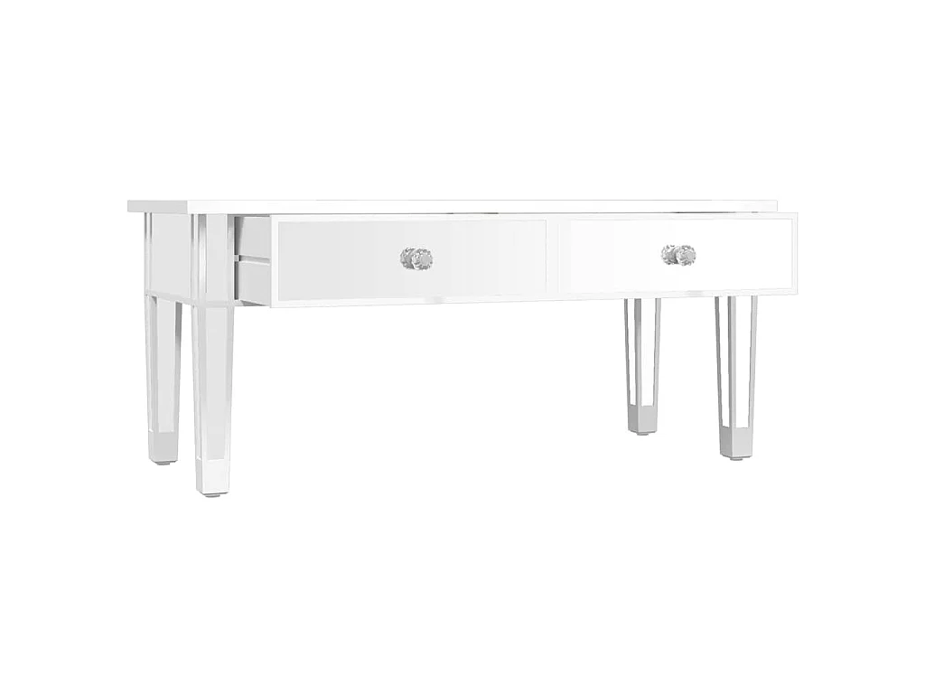 Table basse à miroir 106x45x45 cm Bois d'ingénierie et verre
