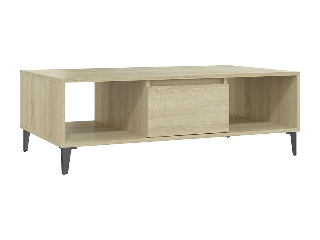 Mesa de centro madera contrachapada color roble 103,5x60x35 cm