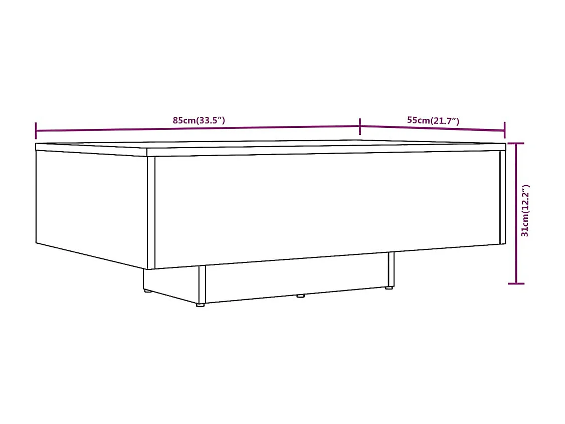 Couchtisch Braun Eichen-Optik 85x55x31 cm Holzwerkstoff