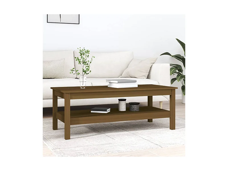 Table basse Marron miel 110x50x40 cm Bois massif de pin