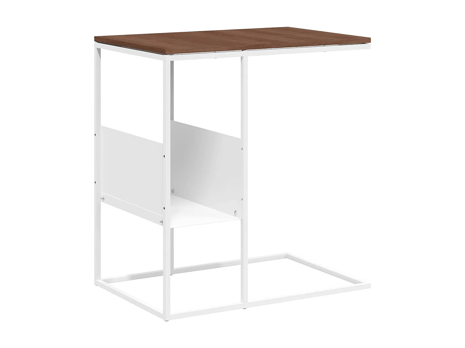 Bijzettafel 55x36x59,5 cm bewerkt hout wit