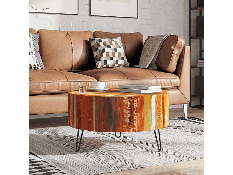 Table basse ronde Bois massif de récupération