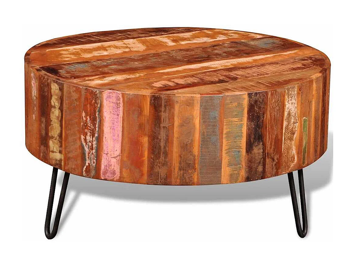 Table basse ronde Bois massif de récupération