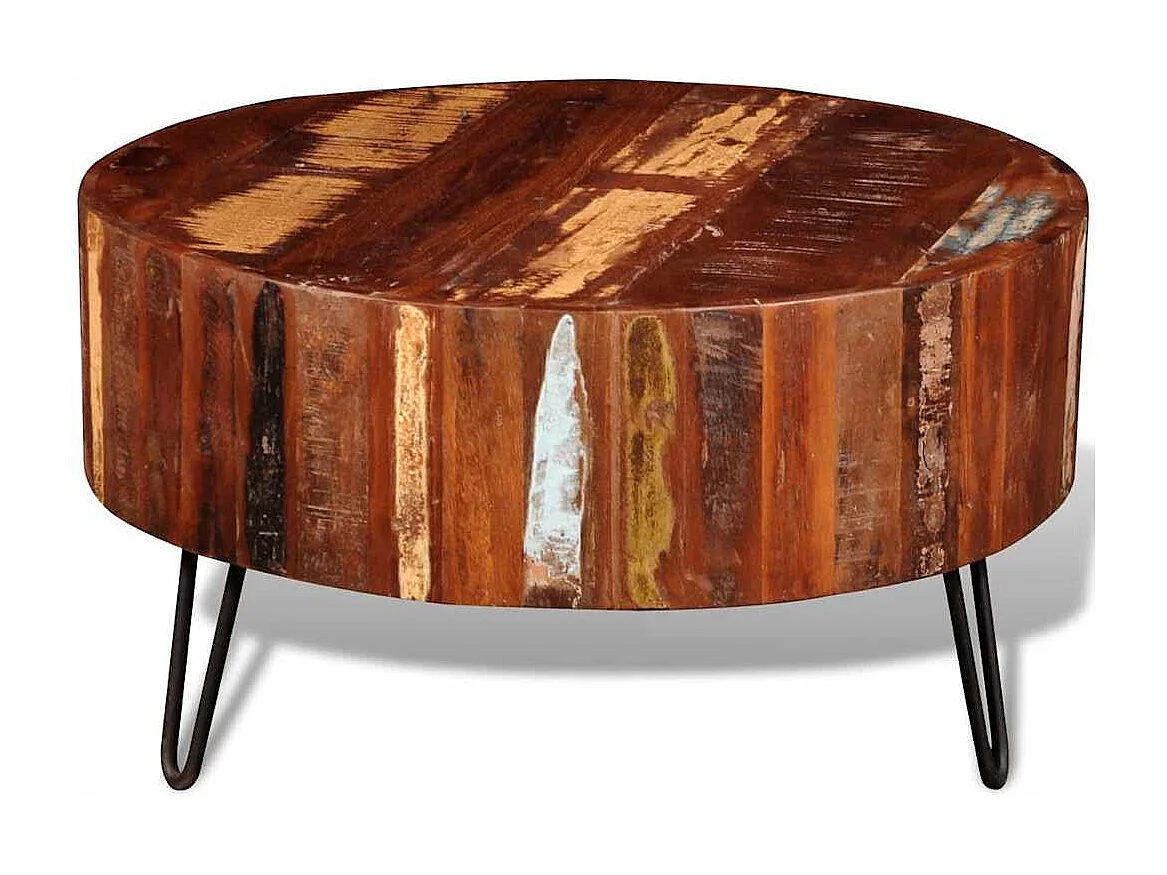 Table basse ronde Bois massif de récupération