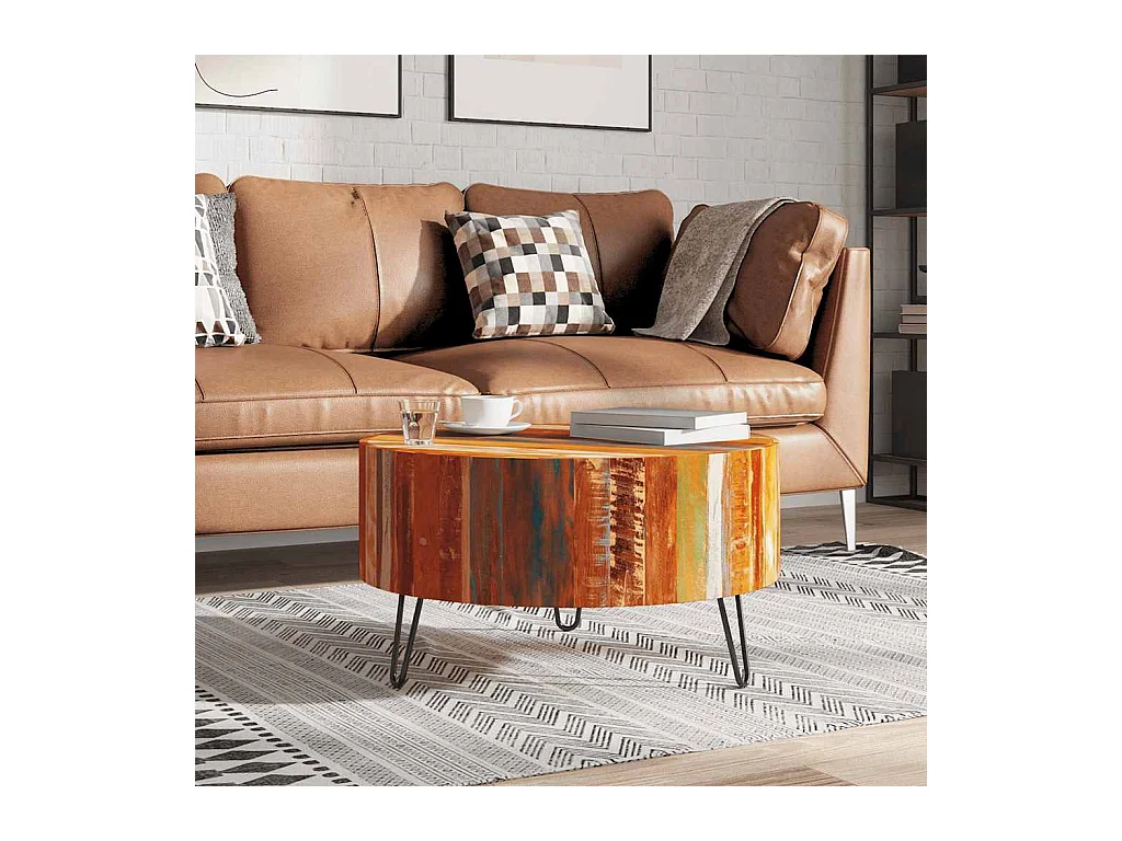 Table basse ronde Bois massif de récupération