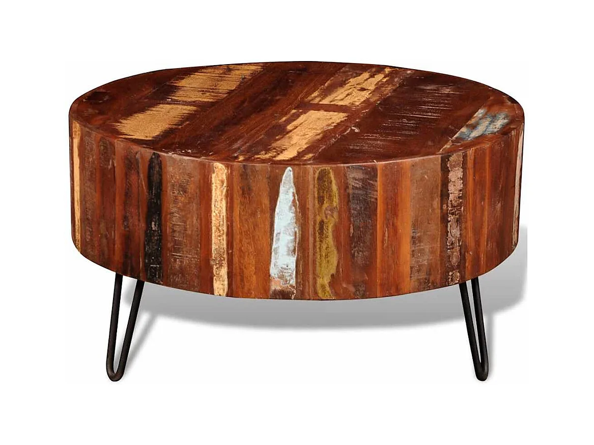 Salontafel rond massief gerecycled hout