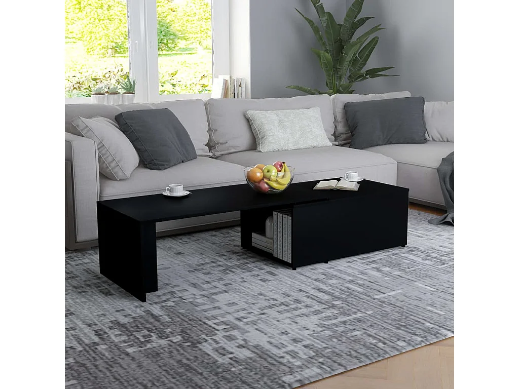 Table basse Noir 150x50x35 cm Bois d'ingénierie