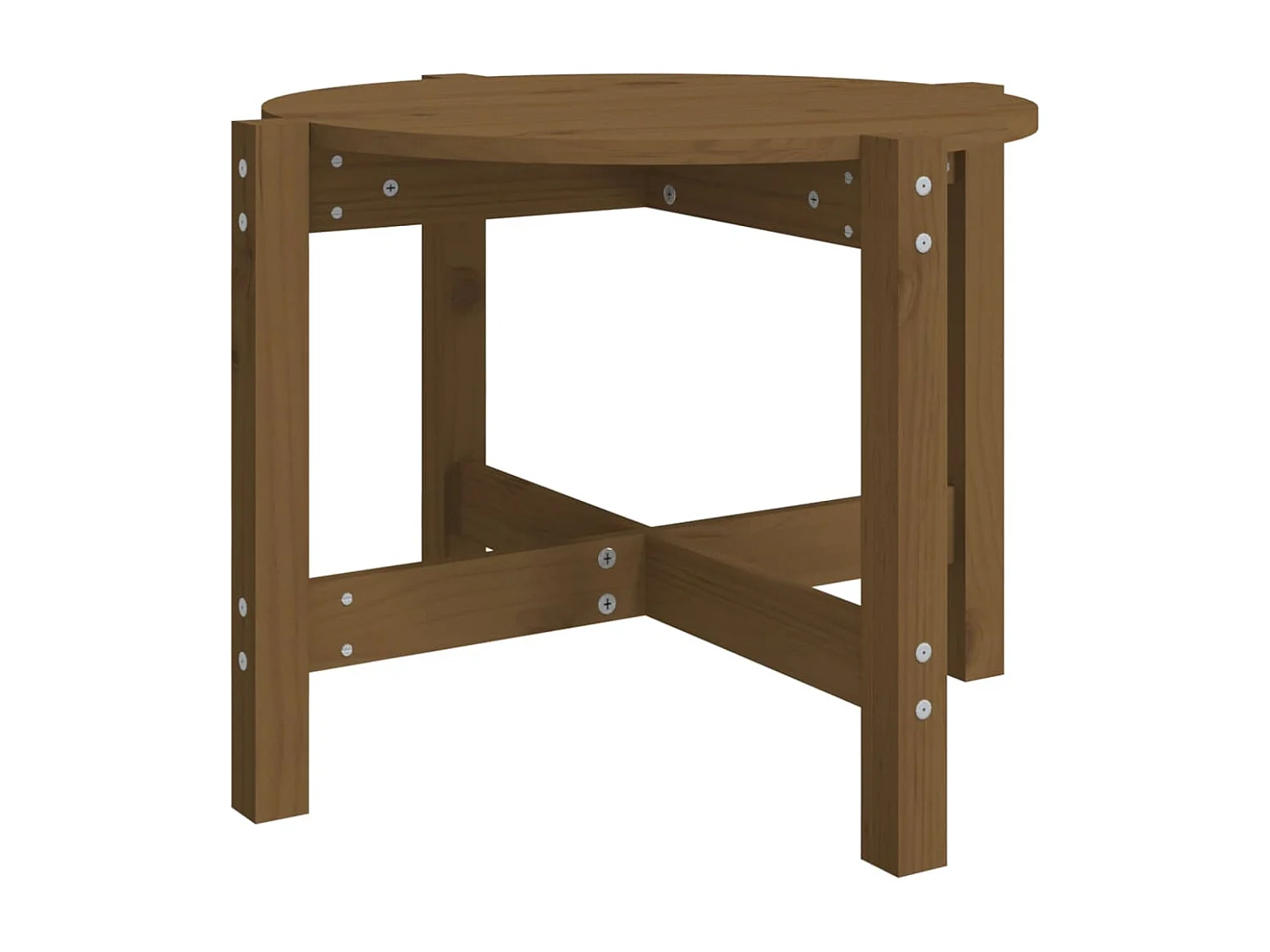 Table basse Marron miel Ø 62,5x45 cm Bois massif de pin