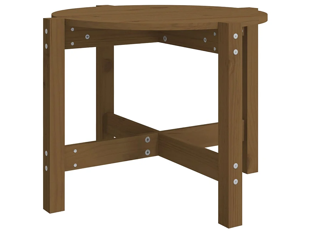 Table basse Marron miel Ø 62,5x45 cm Bois massif de pin
