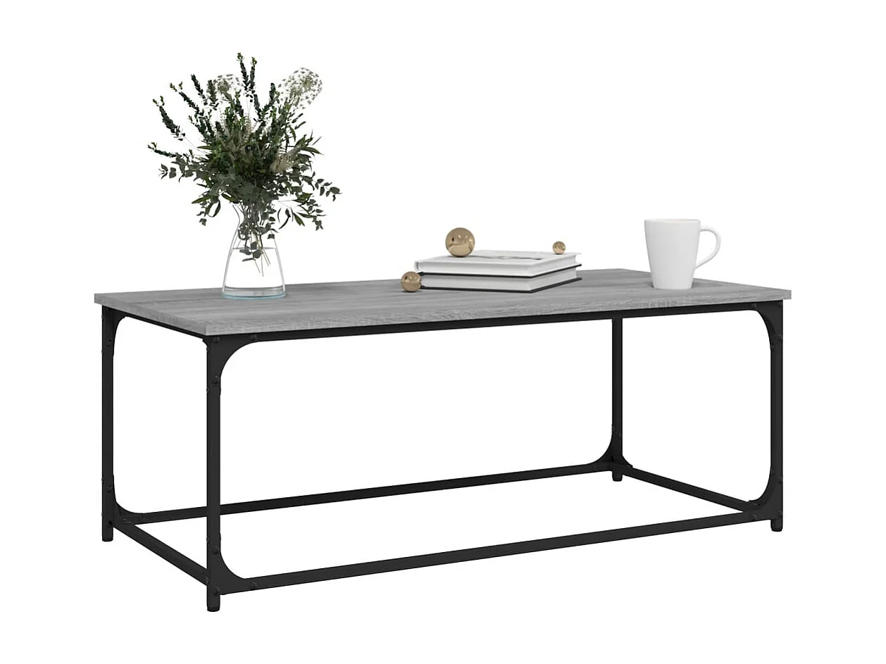 Couchtisch Grau Sonoma 102x50x40 cm Holzwerkstoff und Eisen