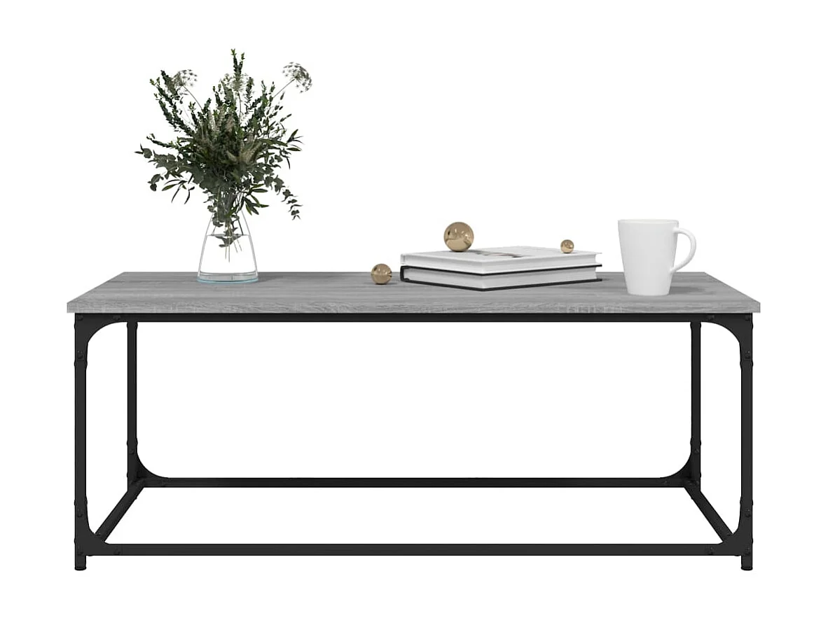 Couchtisch Grau Sonoma 102x50x40 cm Holzwerkstoff und Eisen