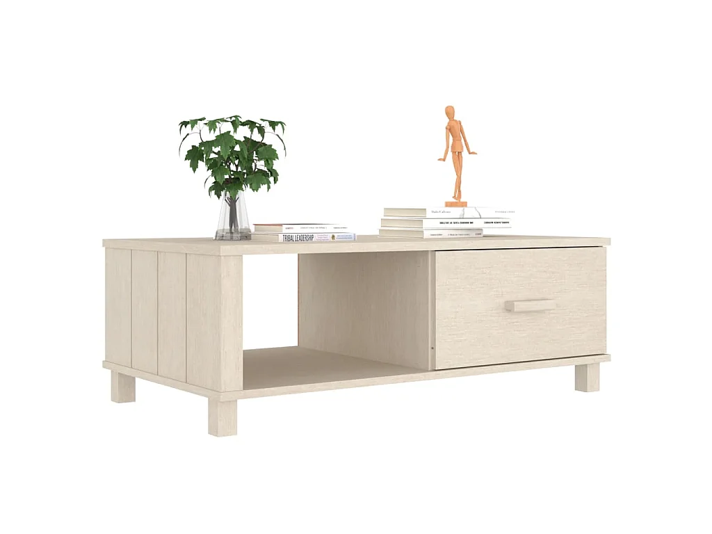 Table basse HAMAR Marron miel 100x55x35 cm Bois massif de pin